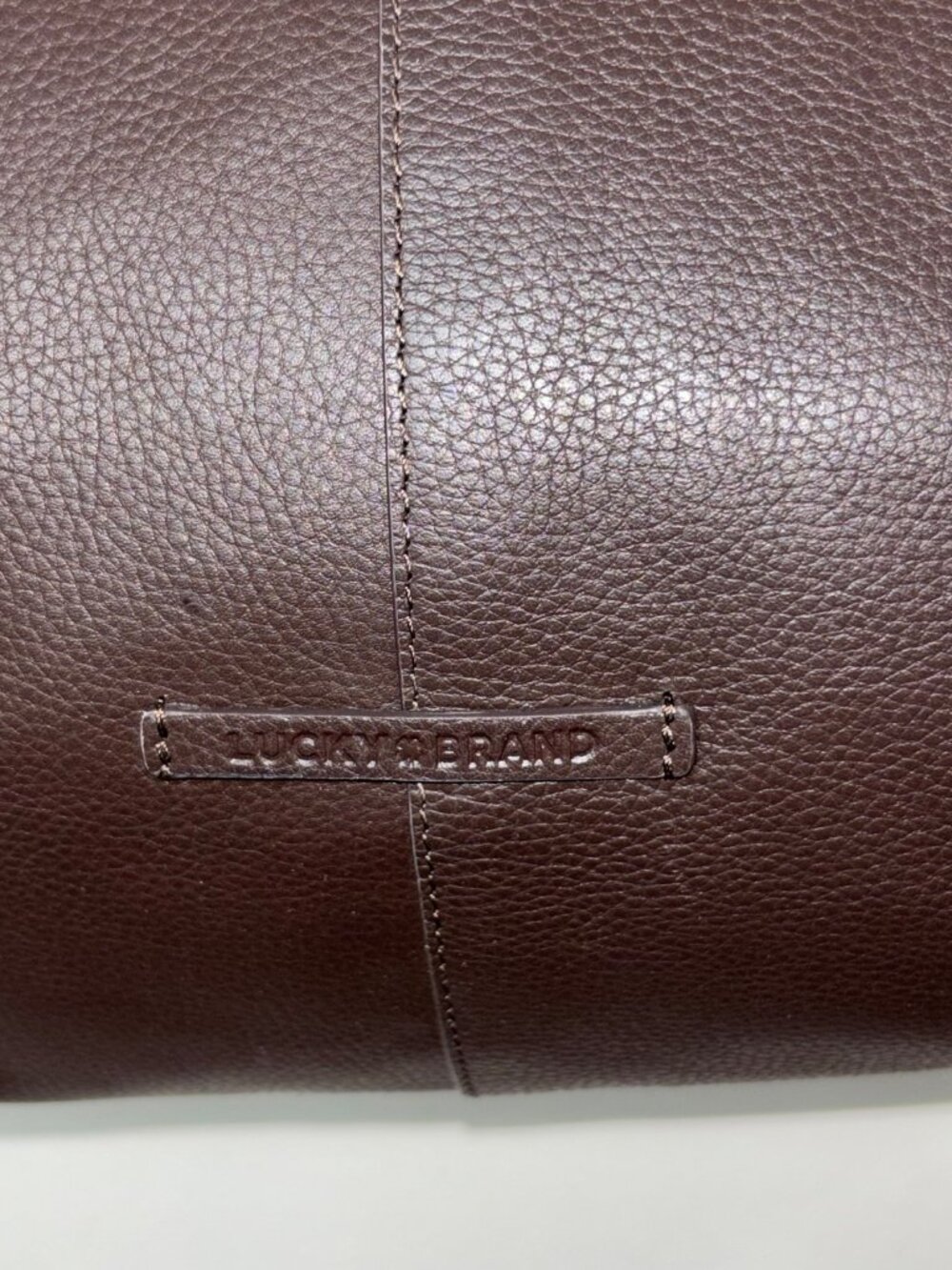 Lucky Brand Leather & Calf Hair Dark Brown Cappuccino Bag Tote With Charms - Picture 4 of 8